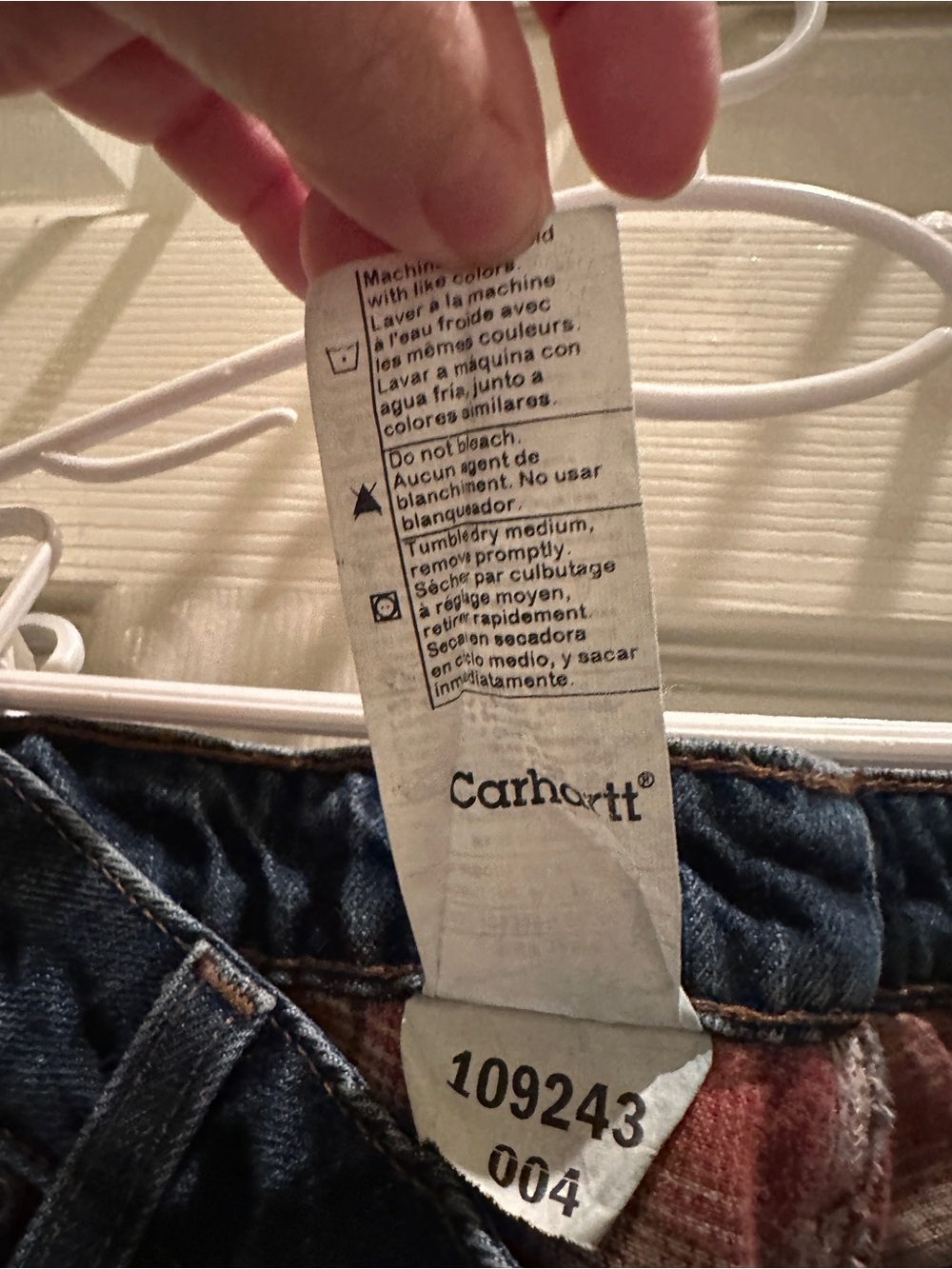 Carhartt Women's Flannel Lined Straight Leg Dark Blue Jeans 14x32 - Picture 7 of 7